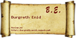 Burgreth Enid névjegykártya